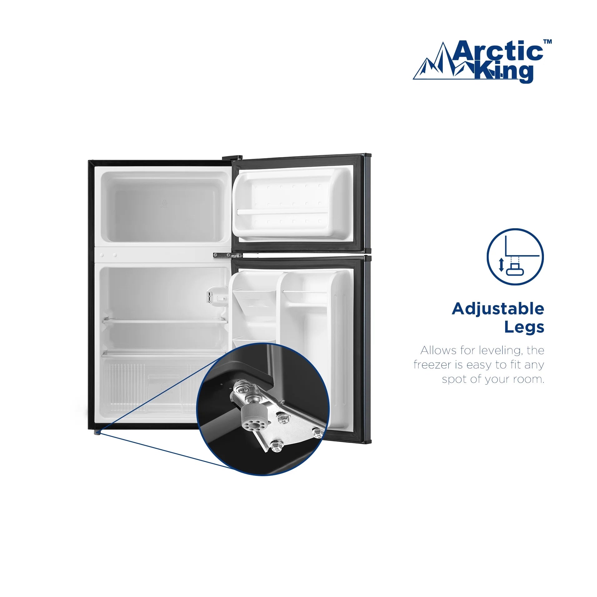3.2 Cu Ft Two Door Mini Fridge with Freezer Stainless Steel - Energy Star Certified, Compact and Efficient for Dorms, Offices, and Small Spaces