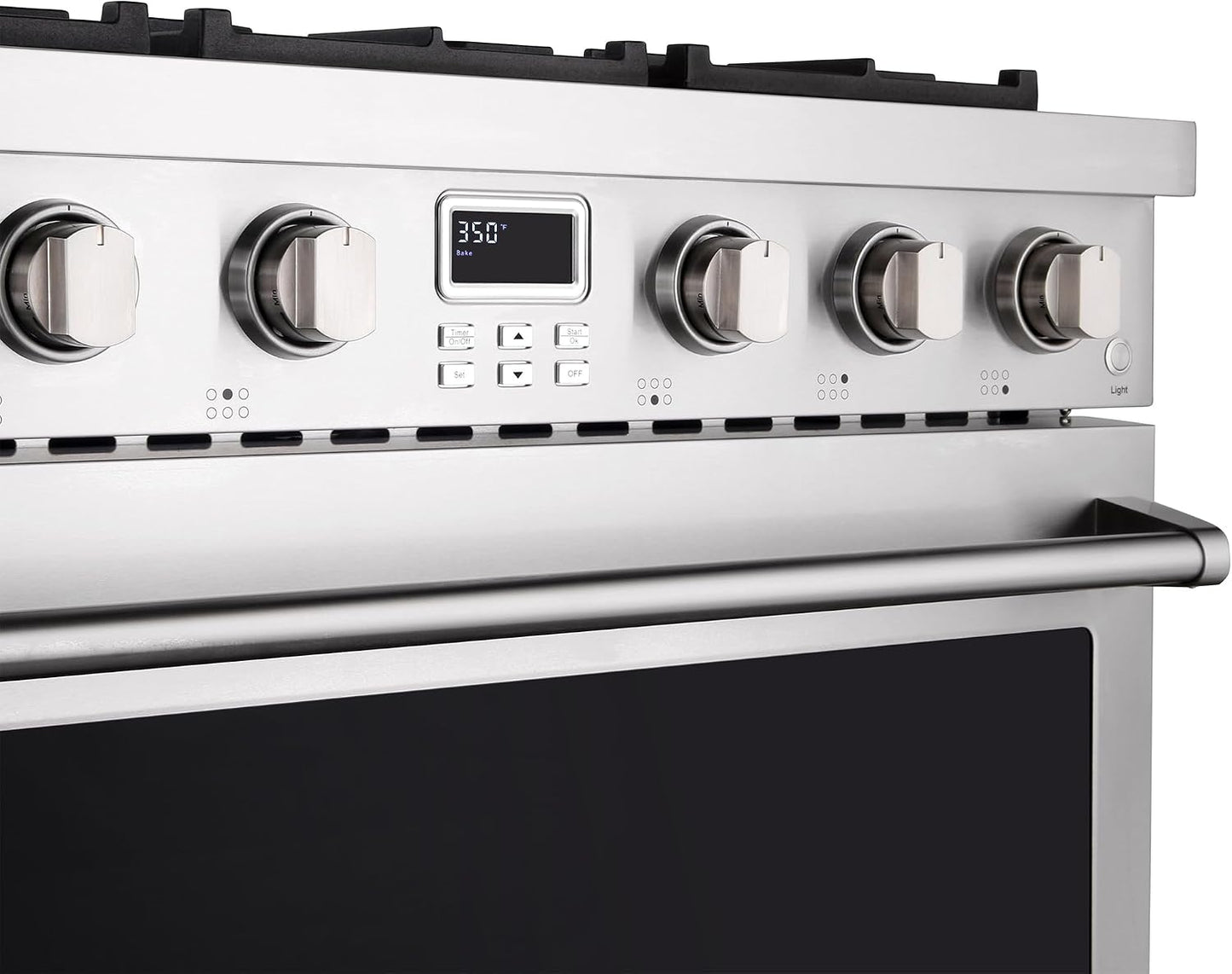 36 In. Lumin Coll 6.1 Cu Ft 6 Burner Gas Range, Convection, Stainless Steel |  COS-GRC366KB Sealed Burners, Oven Fan Circulation, Cast Iron Grates, Digital Display with Timer, LP Convertible