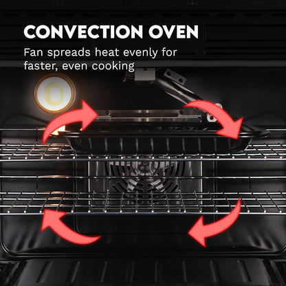 36 In. Lumin Coll 6.1 Cu Ft 6 Burner Gas Range, Convection, Stainless Steel |  COS-GRC366KB Sealed Burners, Oven Fan Circulation, Cast Iron Grates, Digital Display with Timer, LP Convertible