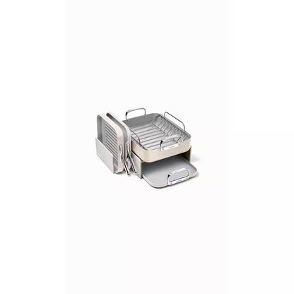 Square Cookware 5 Piece Ceramic Nonstick Cookware Set in Cream